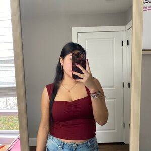 Charlotte Russe Burgundy Crop Top